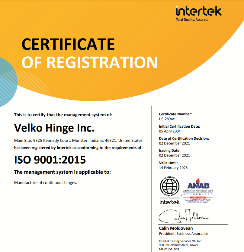 ISO Certificate